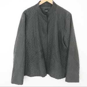 EILEEN FISHER | 100% Silk Grey Lightweight Jacket